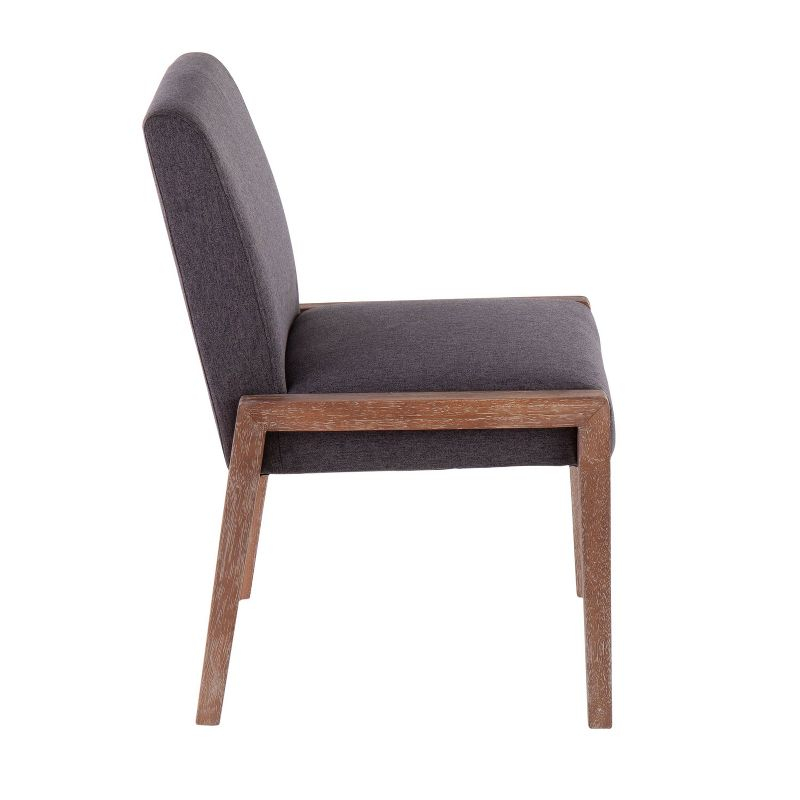 Set of 2 Carmen Dining Chairs White Wash/Gray - LumiSource: Upholstered, Contemporary Style, Wood Legs