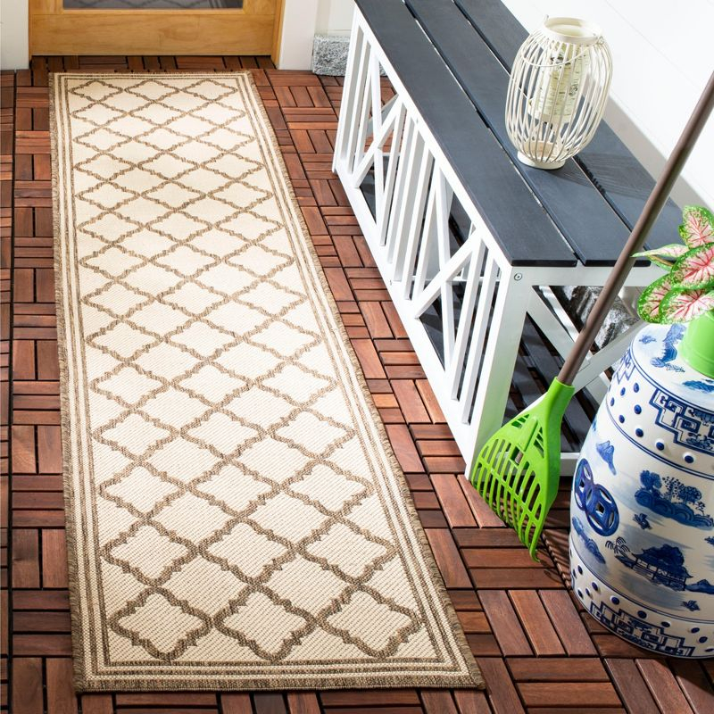 Beach House BHS121 POWER LOOMED Indoor/Outdoor Runner Rug - Cream/Beige - 2'2"x6' - Safavieh