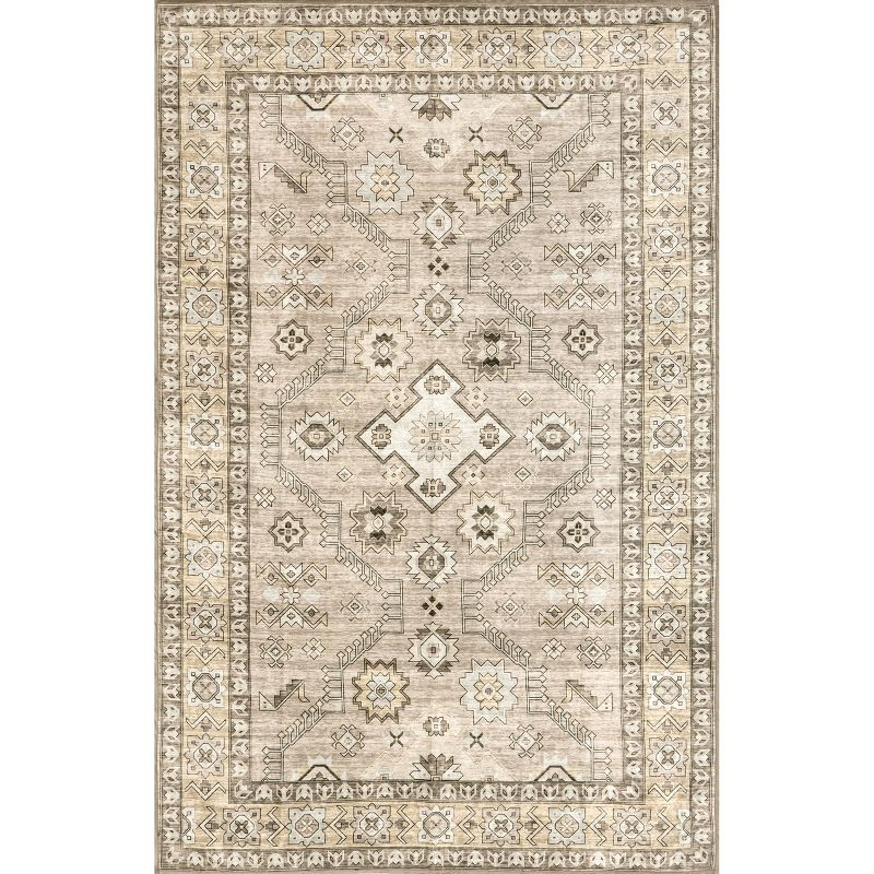 Nuloom Alecia Persian Machine Washable Indoor Area Rug, 5' x 8', Beige
