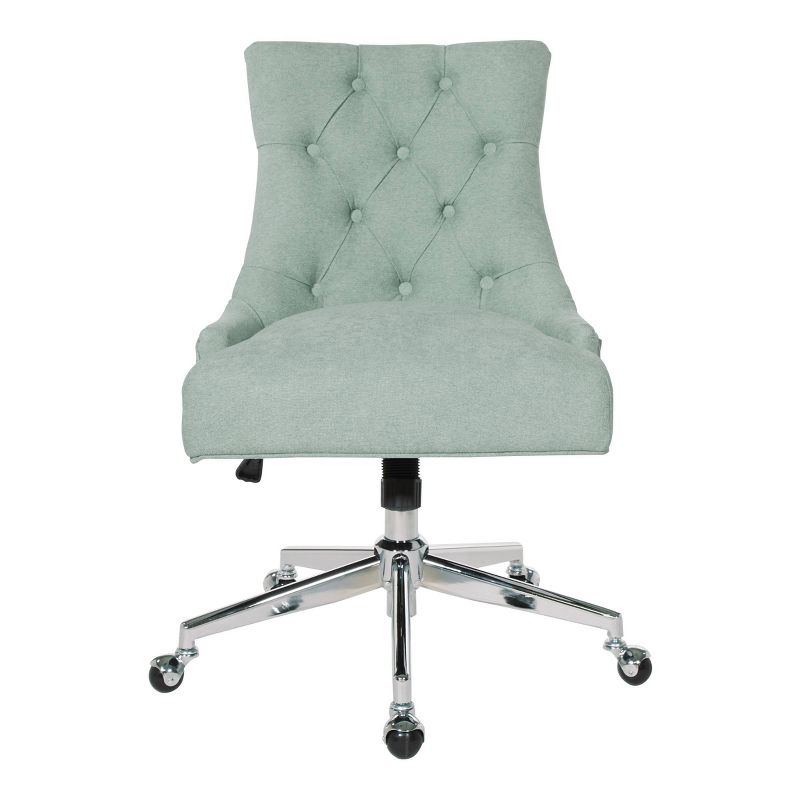 Amelia Office Chair Mint - OSP Home Furnishings: Ergonomic, Swivel, Chrome-Plated Frame, Adjustable Height