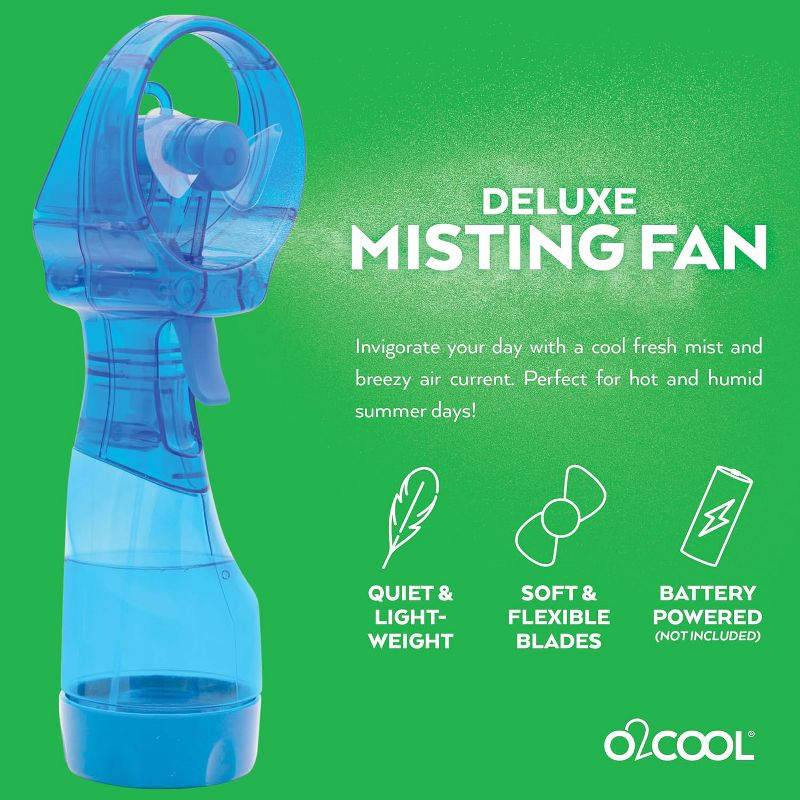 O2COOL Deluxe Misting Fan - 2 Pack - Light Blue