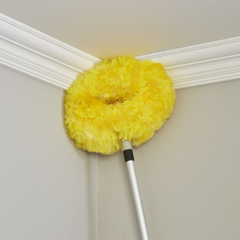 The Lakeside Collection Telescopic Duster with Yellow Brush Head for the Ceiling and High Fixtures