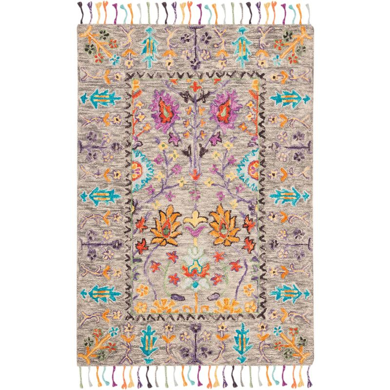 Blossom BLM453 Hand Tufted Indoor Accent Rug - Grey/Multi - 3'x5' - Safavieh