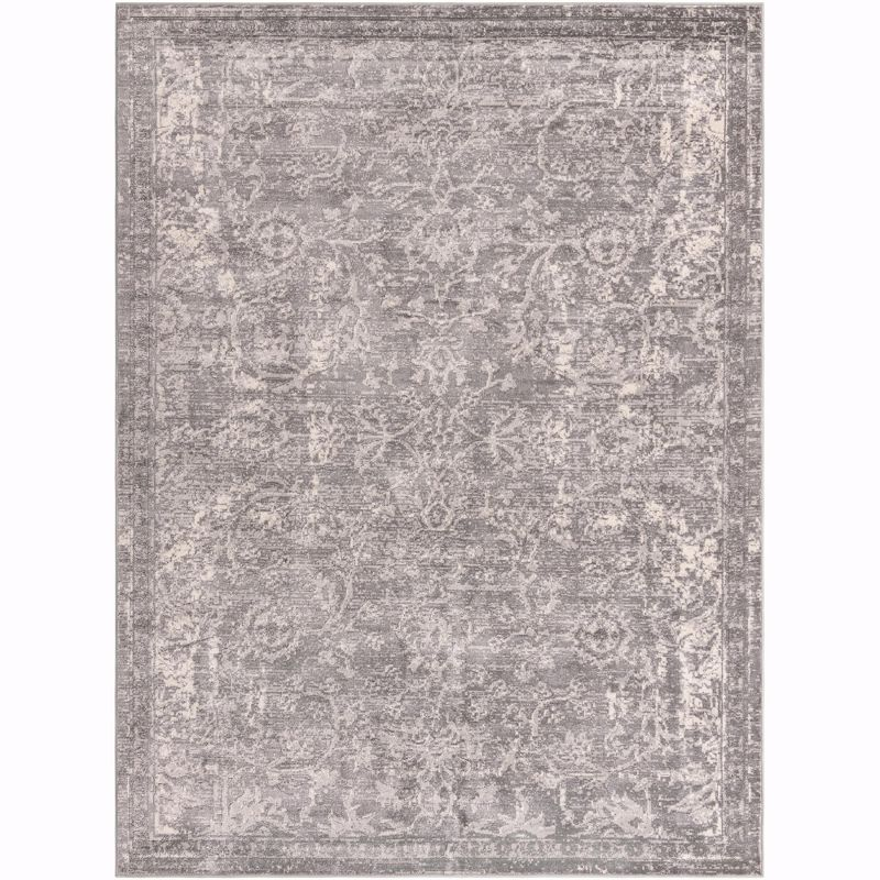 Unique Loom Portland Collection Area Rug - Albany (9'  x 12' Rectangle Gray/Ivory)