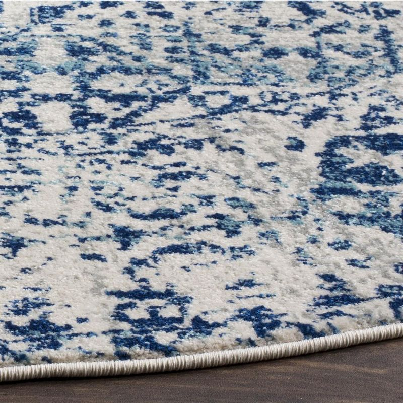 Evoke EVK260 Power Loomed Accent Rug - Ivory/Blue - 3' Round - Safavieh.