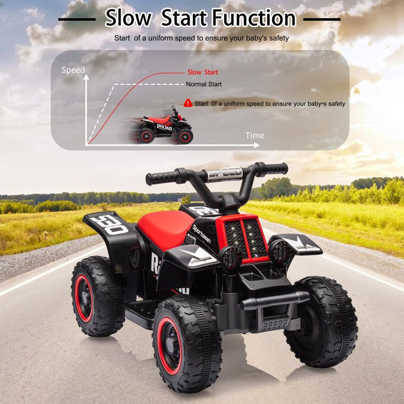 6V Ride On ATV for Kids, Powerful and Safe Ride On Toy with Rechargeable Battery