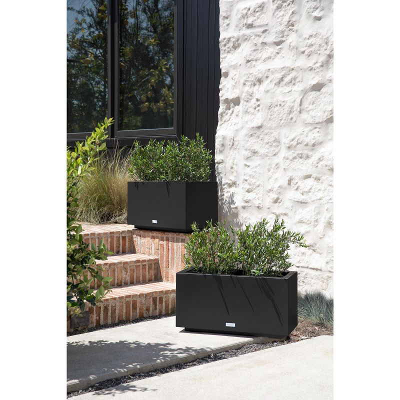 Veradek Block Series Long Box Small 25" Plastic Planter - Black