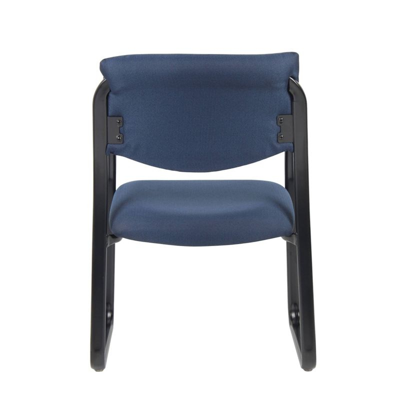 Sled Base Guest Chair Blue - Boss: Sturdy Metal Frame, Padded Back & Seat, Fixed Height