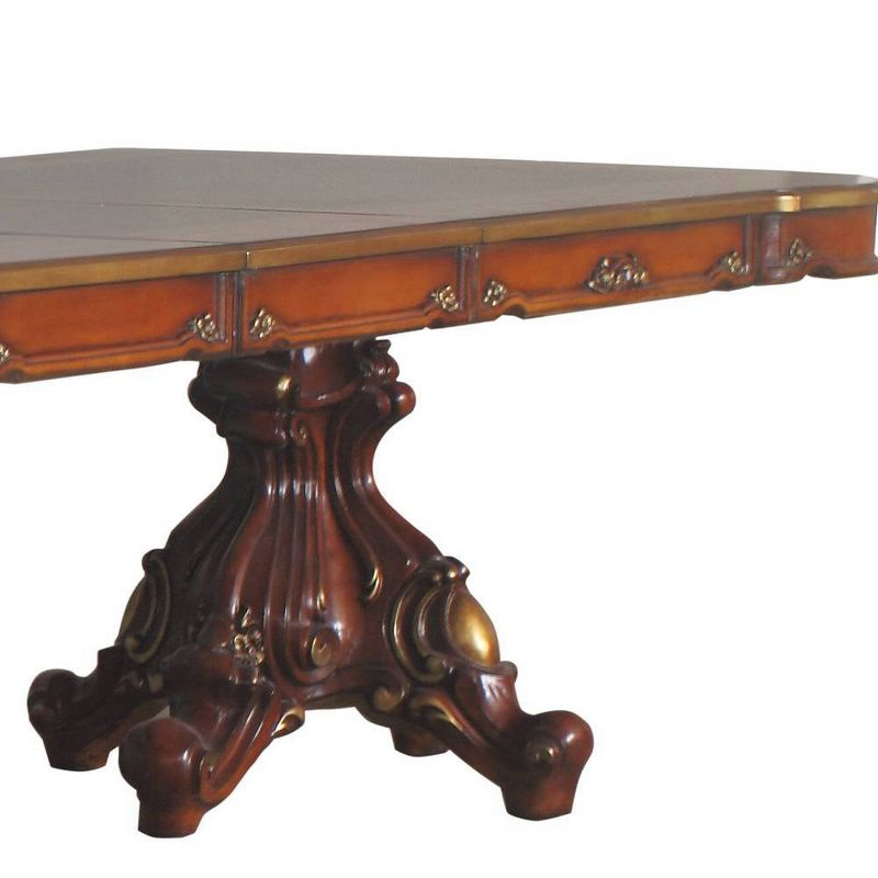 Acme Furniture Picardy 120" Dining Tables Honey Oak: Seats 8, Double Pedestal, Wood Frame
