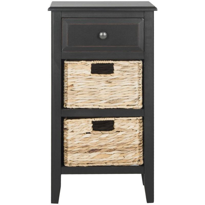 Everly Drawer Side Table - Black - Safavieh.