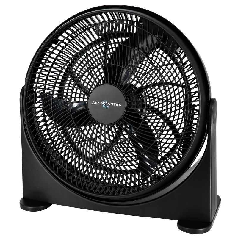 Air Monster 16 Inch 3 Speed Adjustable Tilt Floor Fan in Black