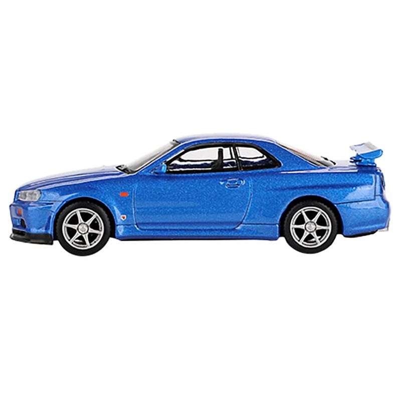 Nissan Skyline GT-R (R34) V-Spec RHD (Right Hand Drive) Bayside Blue Metallic Limited Edition 1/64 Diecast Model Car by Mini GT