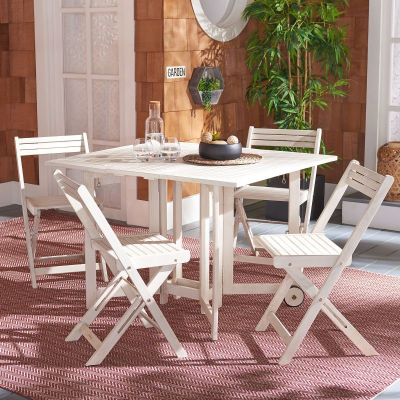 Arvin Table And 4 Chairs - Outdoor - PAT7001 - White - Safavieh