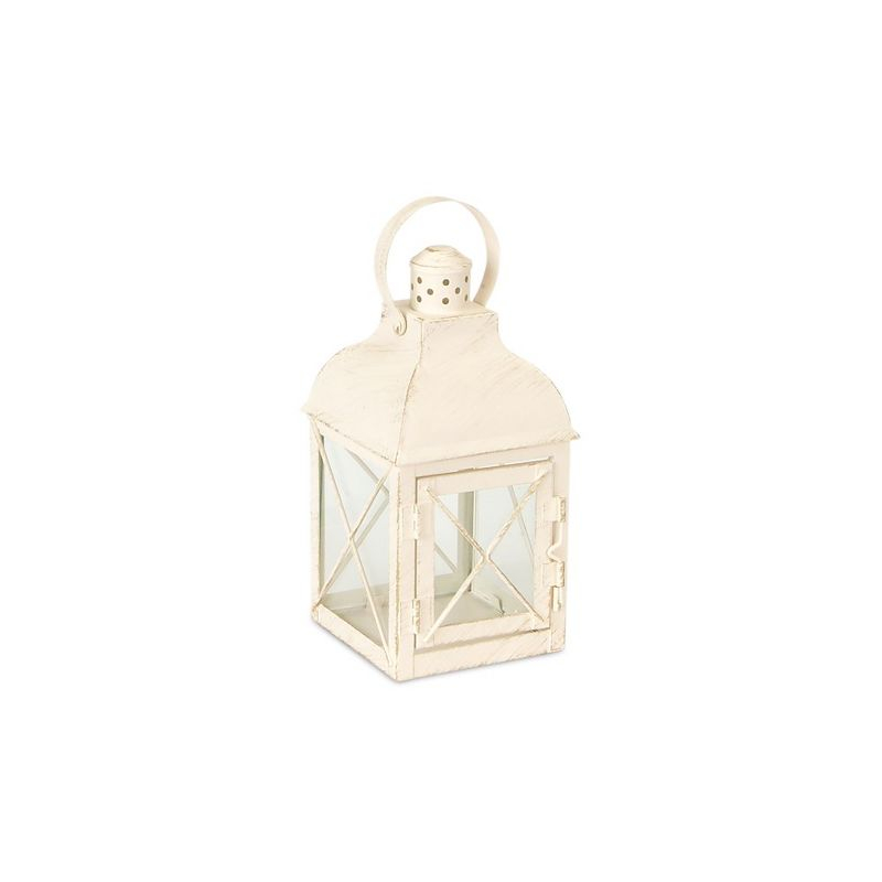 Melrose Ivory Metal Farmhouse Lantern (Set of 3)