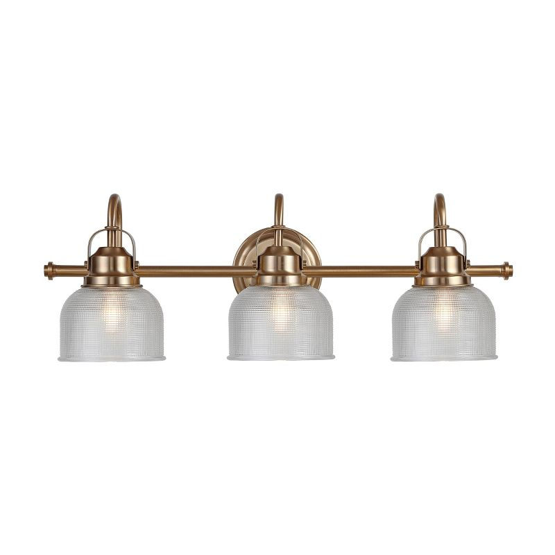 25.25" LED 3-Light Metal/Glass Virginia Pendent Brass/Gold - JONATHAN Y: ETL Listed, Bathroom Fixture