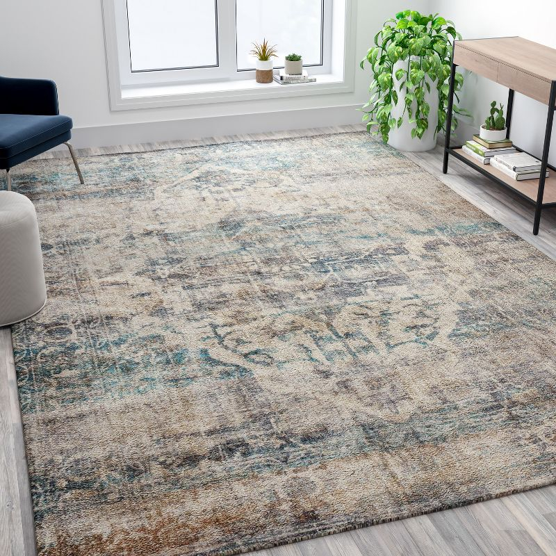 Flash Furniture Artisan Old English Style Traditional Rug - 8' x 10' - Blue