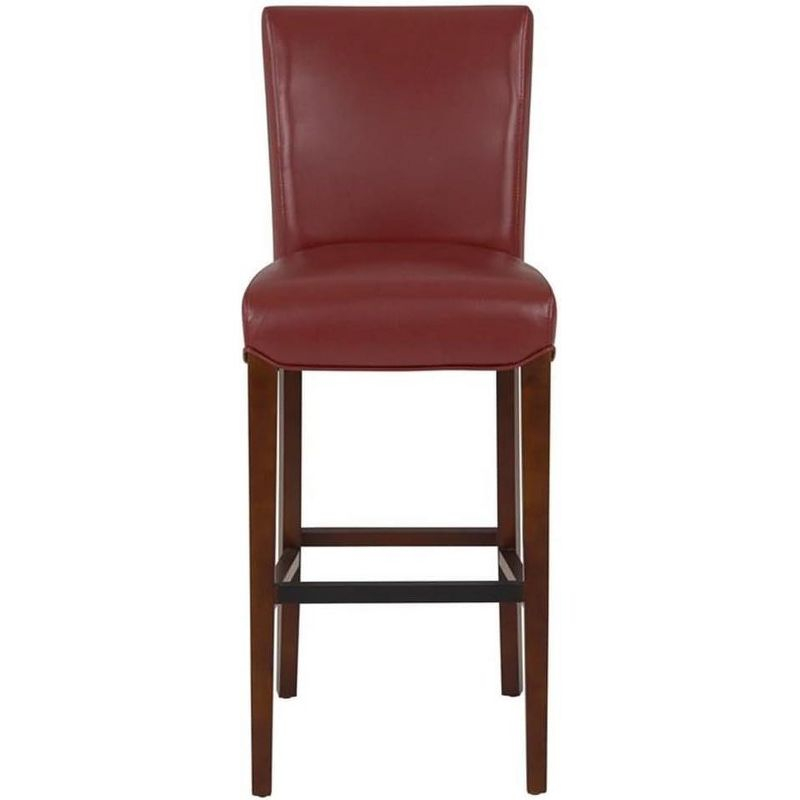 New Pacific Direct Milton Bonded Leather Counter Bar & Counter Stools, Dark Brick Red