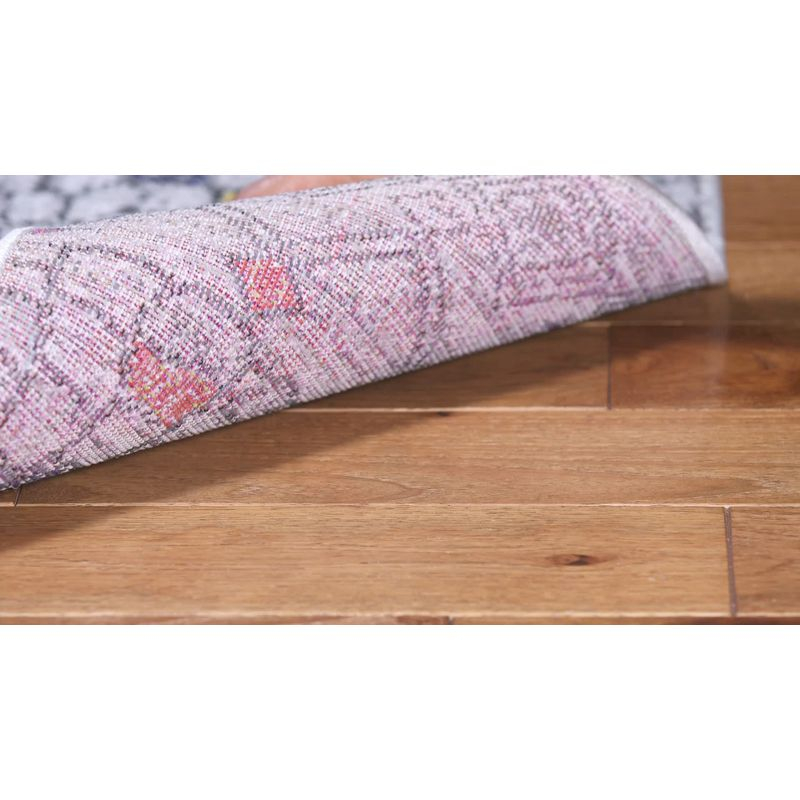 Adirondack ADR204 Power Loomed Runner Rug - Light Grey/Fuchsia - 2'6"x6' - Safavieh.
