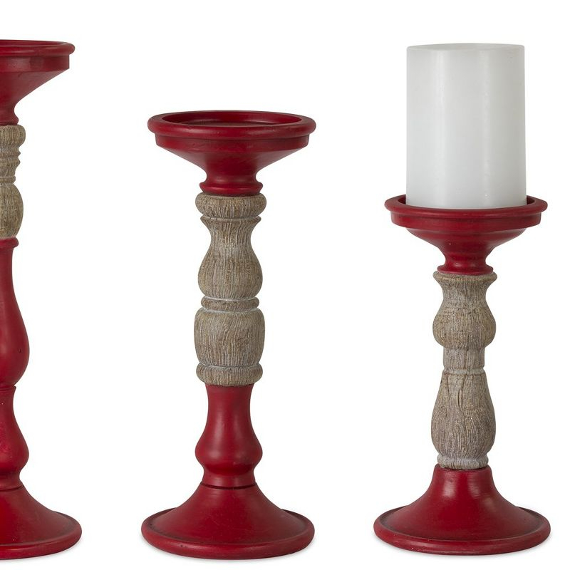 Melrose Candle Holder with Wood Accent (Set of 3)