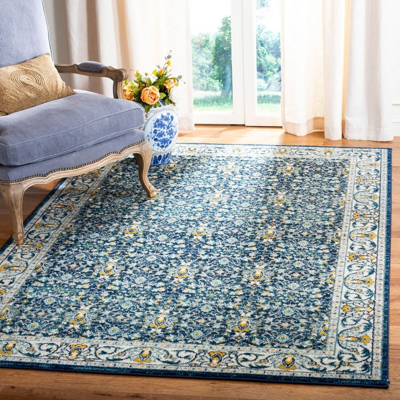 Madison MAD151 Power Loomed Indoor Accent Rug - Navy/Creme - 3'x5' - Safavieh