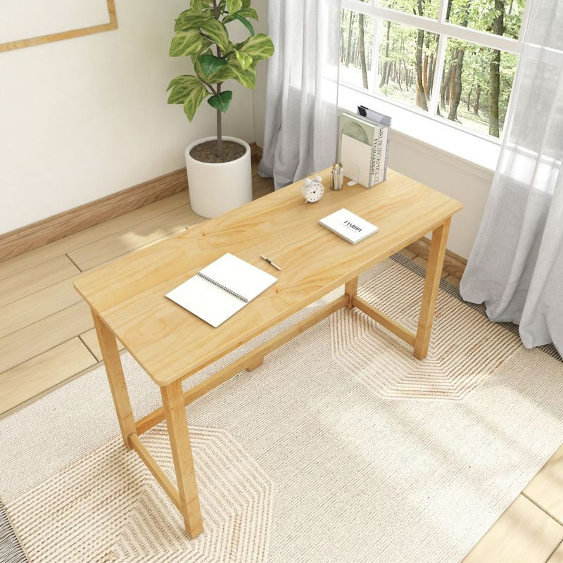 Plank+Beam Solid Wood Writing Desk, Simple Desk for Bedroom, Home Office Study Desk, 47.25", Natural