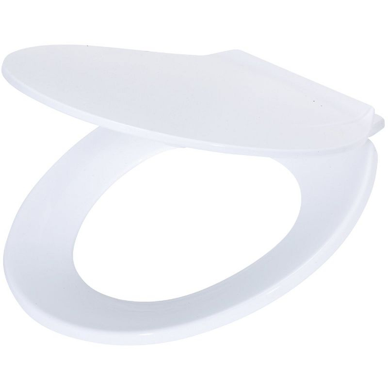 Home Impressions  Round Closed Front White Plastic Toilet Seat 445352