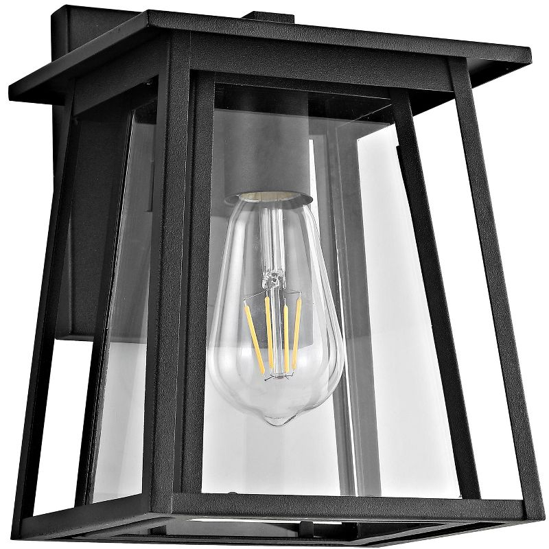Stern Outdoor Wall Lantern - PLT4004 - Clear/Black - Safavieh