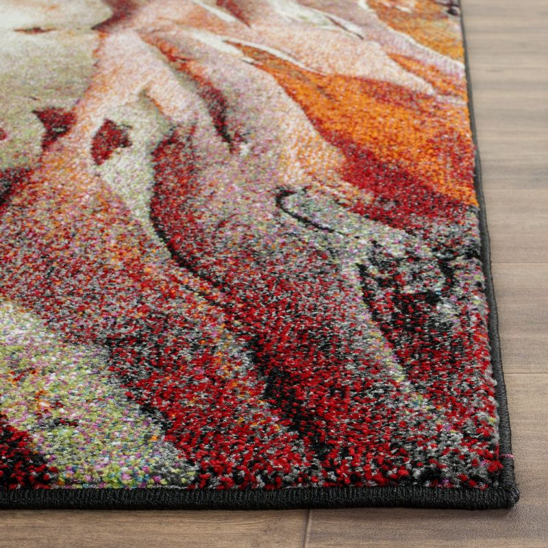 Glacier GLA126 Power Loomed Indoor Runner - Red/Multi - 2'3"x10' - Safavieh