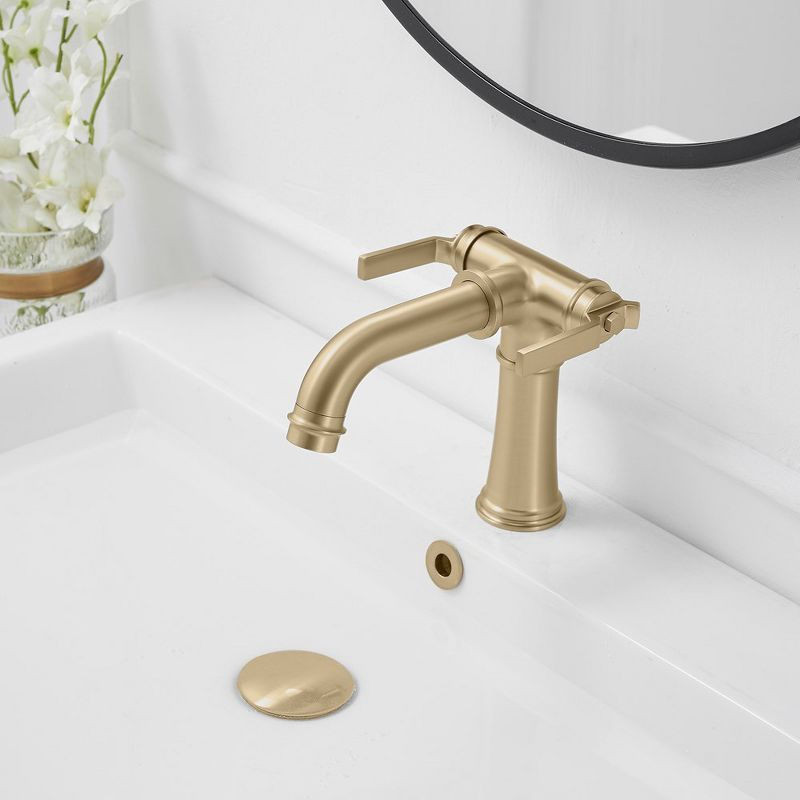 BWE Double Handle Industrial Style Bathroom Faucet Lavatory Mixer Tap Commercial Vanity
