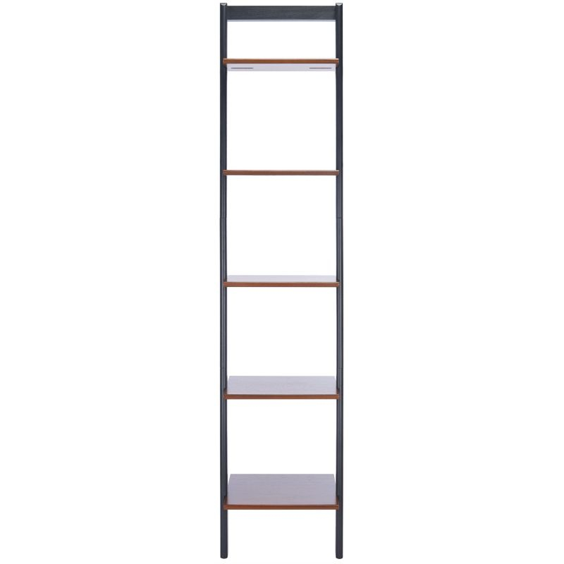 Allaire 5 Tier Leaning Etagere - ETG9400 - Honey Brown/Charcoal - Safavieh