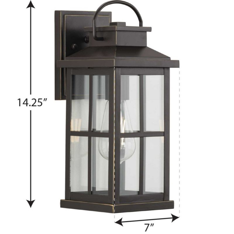 Progress Lighting Williamston 1-Light Antique Bronze Outdoor Wall Lantern with Clear Glass Shade