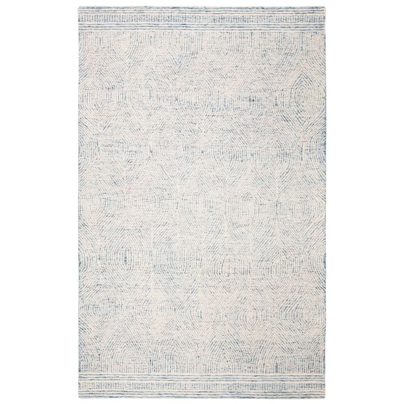 Abstract ABT340 Handmade Indoor Area Rug - Ivory/Blue - 9'x12' - Safavieh