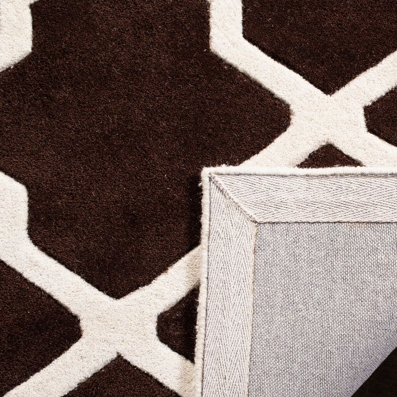 Chatham CHT735 Hand Tufted Accent Rug Dark Brown / Ivory 3' X 5' - Safavieh.