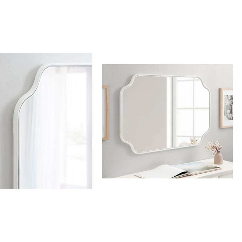 Kate & Laurel All Things Decor 18"x48" Plumley Framed Wall Mirror Black: Scallop Corner, Wall Mount
