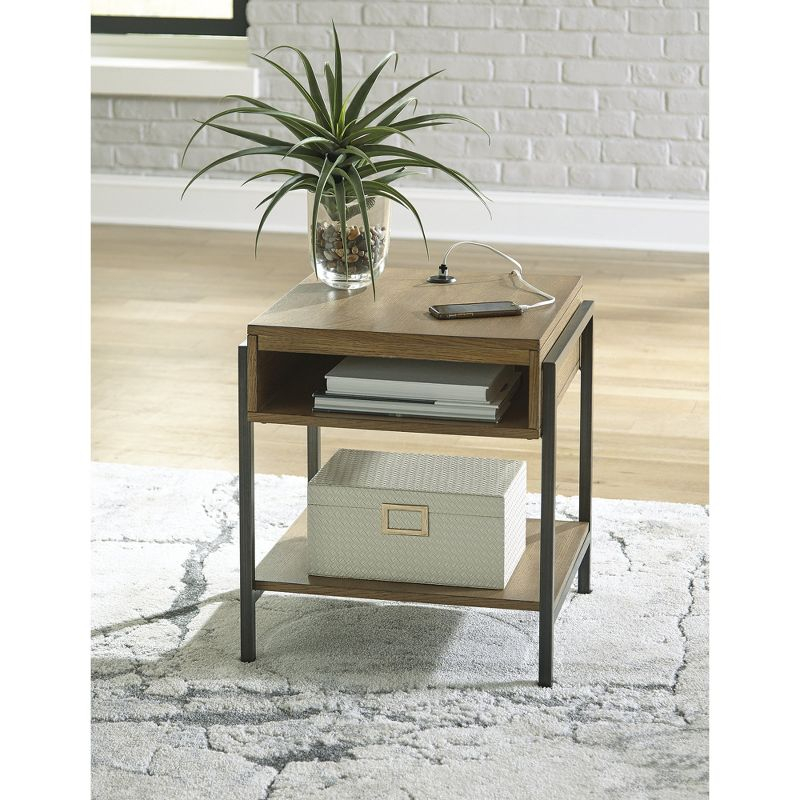 Signature Design by Ashley Contemporary Fridley End Table  Brown/Black