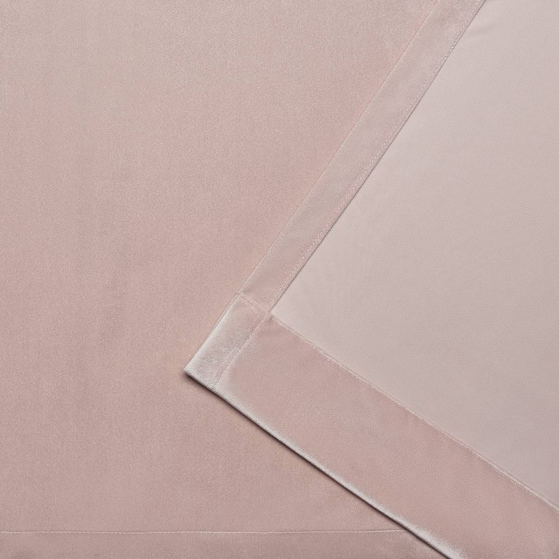 Set of 2 (96"x54") Velvet Back Tab Light Filtering Window Curtain Panels Blush Pink - Exclusive Home: Polyester, OEKO-TEX Certified