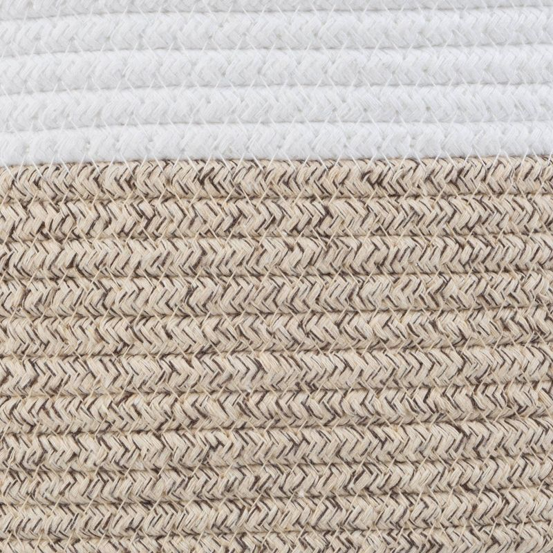 Home-Complete 3pc Storage Basket Set Natural: Cotton Square Decorative Bins for Shelves, Hand Wash, 12"x8.5"x5.5"