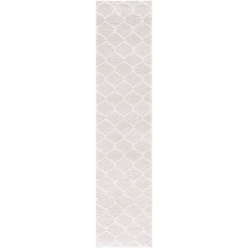 Tahoe Shag THO677 Power Loomed Indoor Runner Rug - Silver/White - 2'x9' - Safavieh