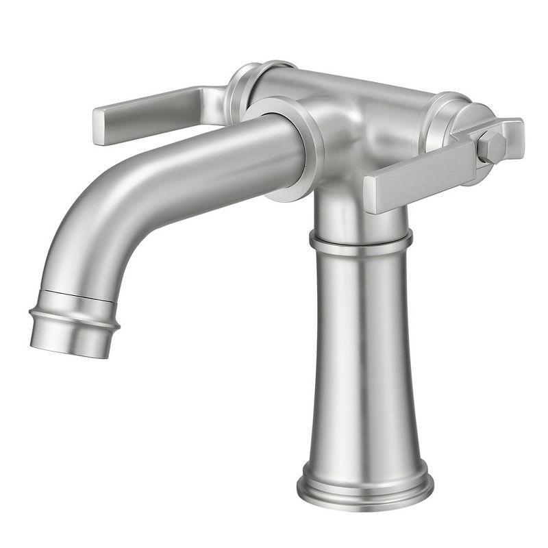 BWE Double Handle Industrial Style Bathroom Faucet Lavatory Mixer Tap Commercial Vanity