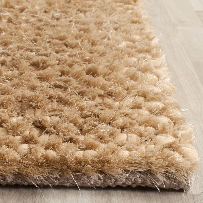 Saint Tropez Shag STS641 Hand Woven Area Rug - Taupe - 5'x8' - Safavieh.