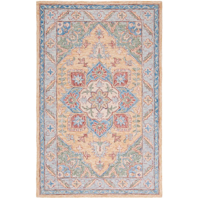 Metro MET352 Hand Tufted Indoor Accent Rug - Yellow/Rust - 3'x5' - Safavieh