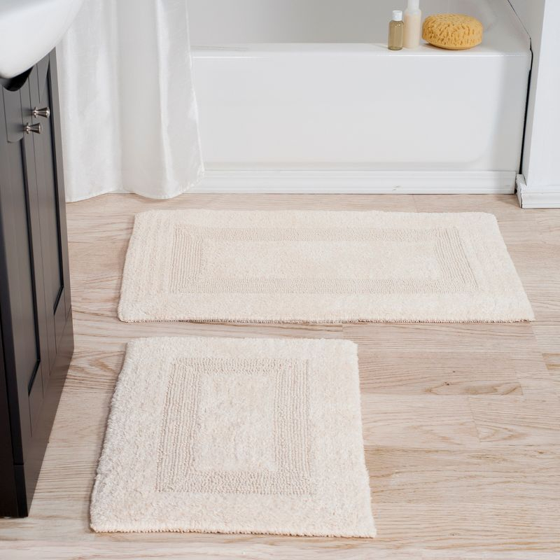Lavish Home 2-Piece Bathroom Rug Set, Ivory