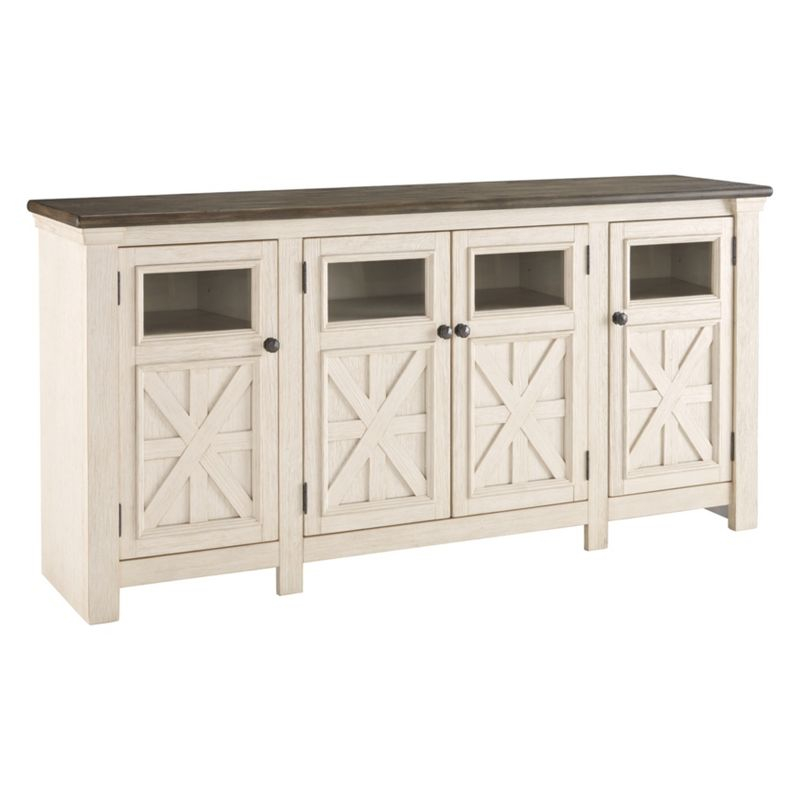 Bolanburg Extra Large TV Stand for TVs up to 74" Off White: Entertainment Center - Signature Design by Ashley
