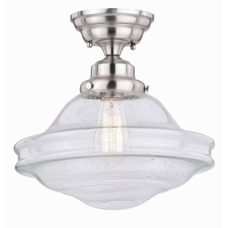 Vaxcel Huntley 1 - Light Flush Mount in  Satin Nickel