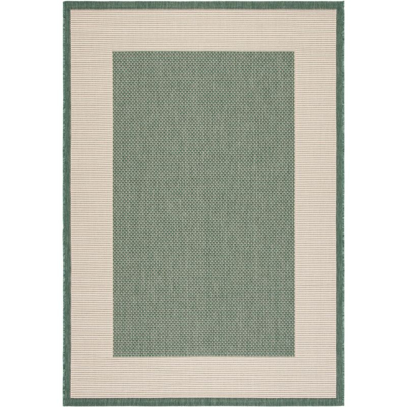 Courtyard CY7987 Power Loomed Indoor/Outdoor Area Rug - Dark Green/Beige - 5'3"x7'7" - Safavieh.