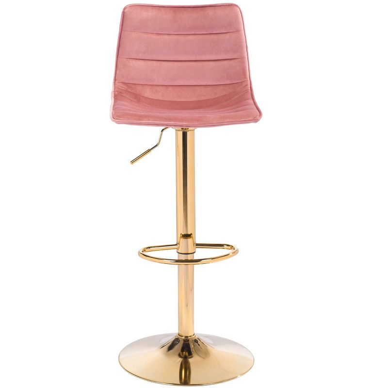 Zuo Prima Barstool, Pink & Gold