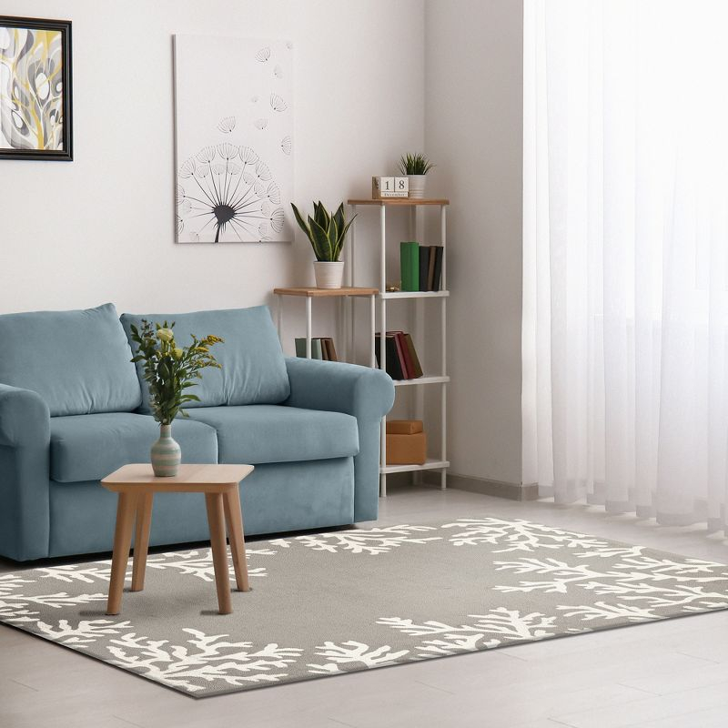 Coral Border Outdoor Rug
