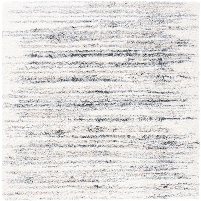 Fontana Shag  FNT850 Power Loomed Area Rug - Ivory/Gray - 5'3"x5'3" - Safavieh.
