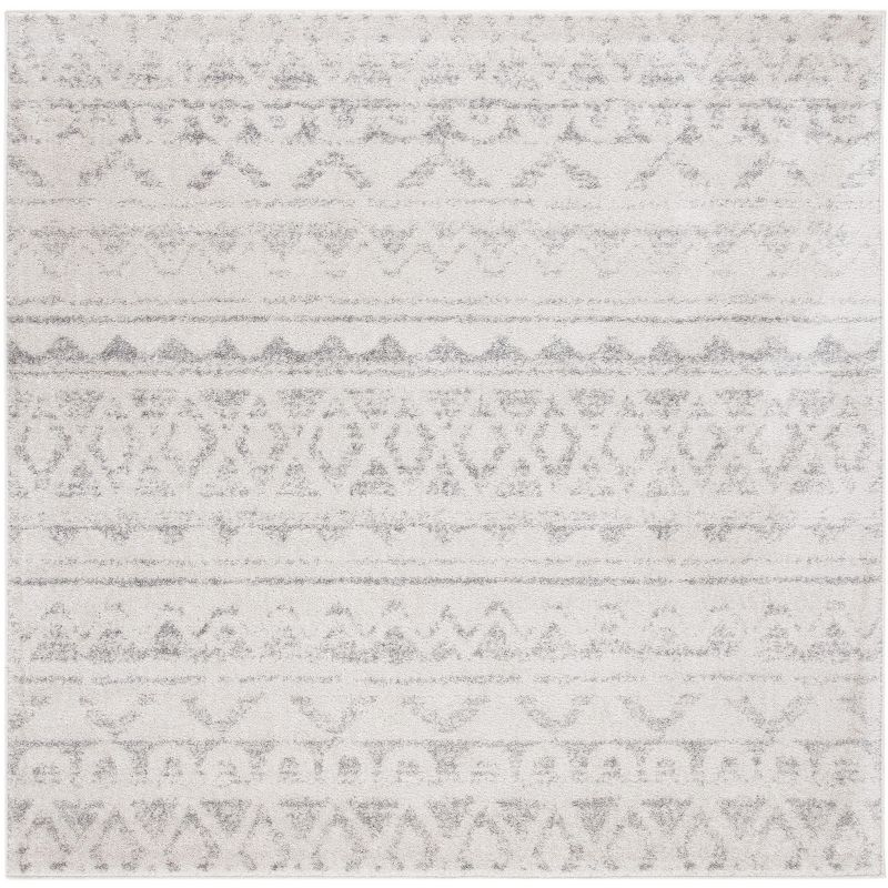 Adirondack ADR119 Machine Made Indoor Area Rug - Ivory/Silver - 6'x6' - Safavieh