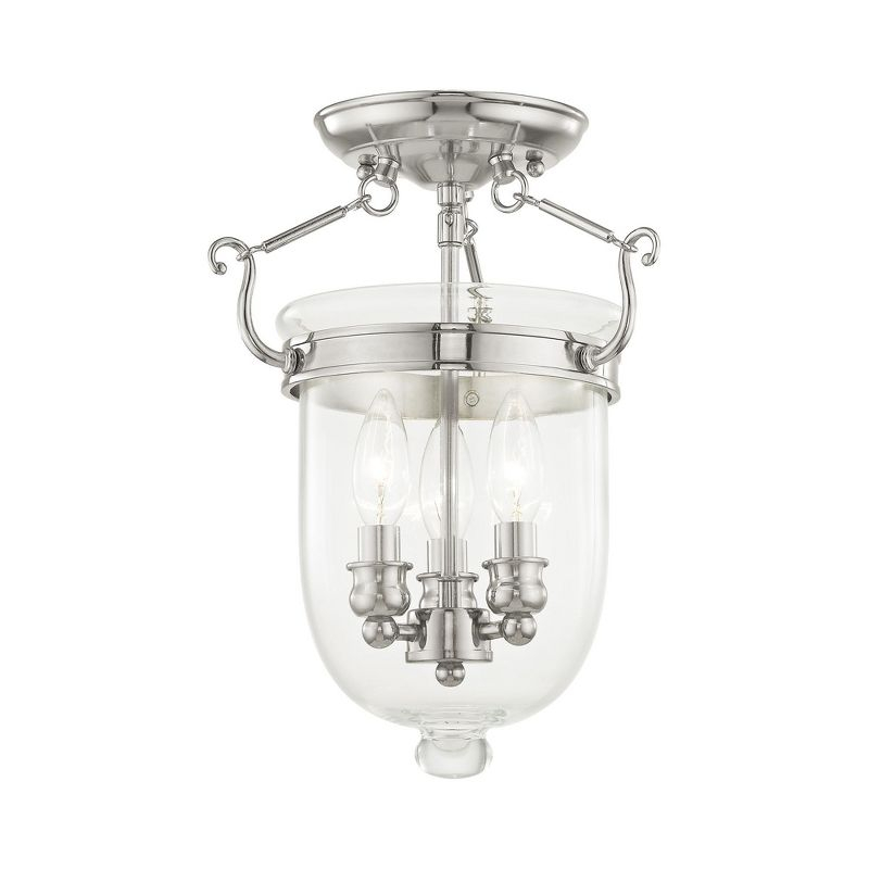 Livex Lighting Jefferson 3 - Light Flush Mount in  Polished Nickel